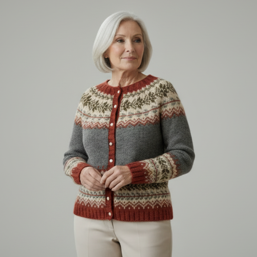 Nelia™ | Strikkede cardigan med klassisk vintermønster