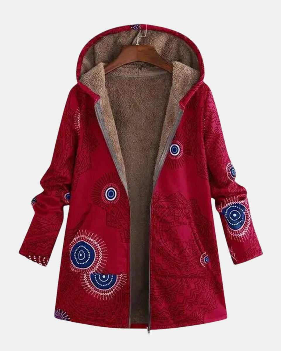 Sage | Tribal Mønster Sherpa Jakke