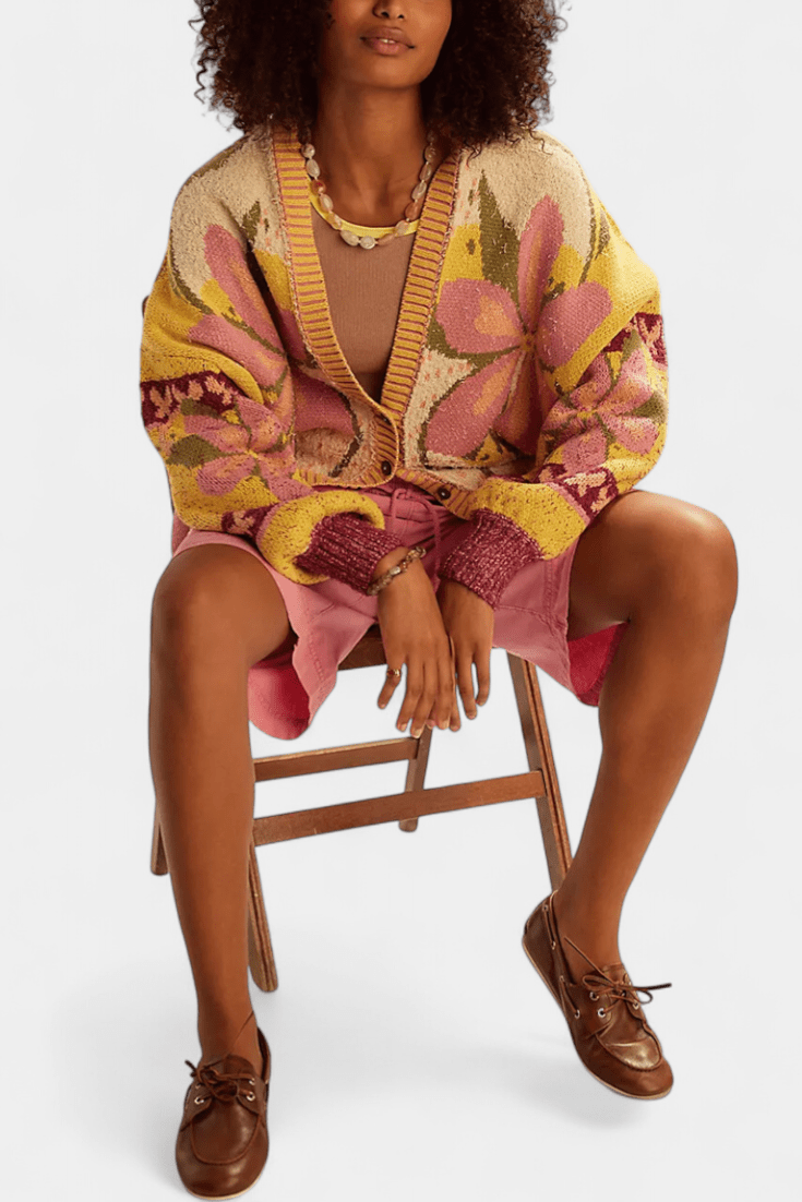 Stine | Blomstret cardigan