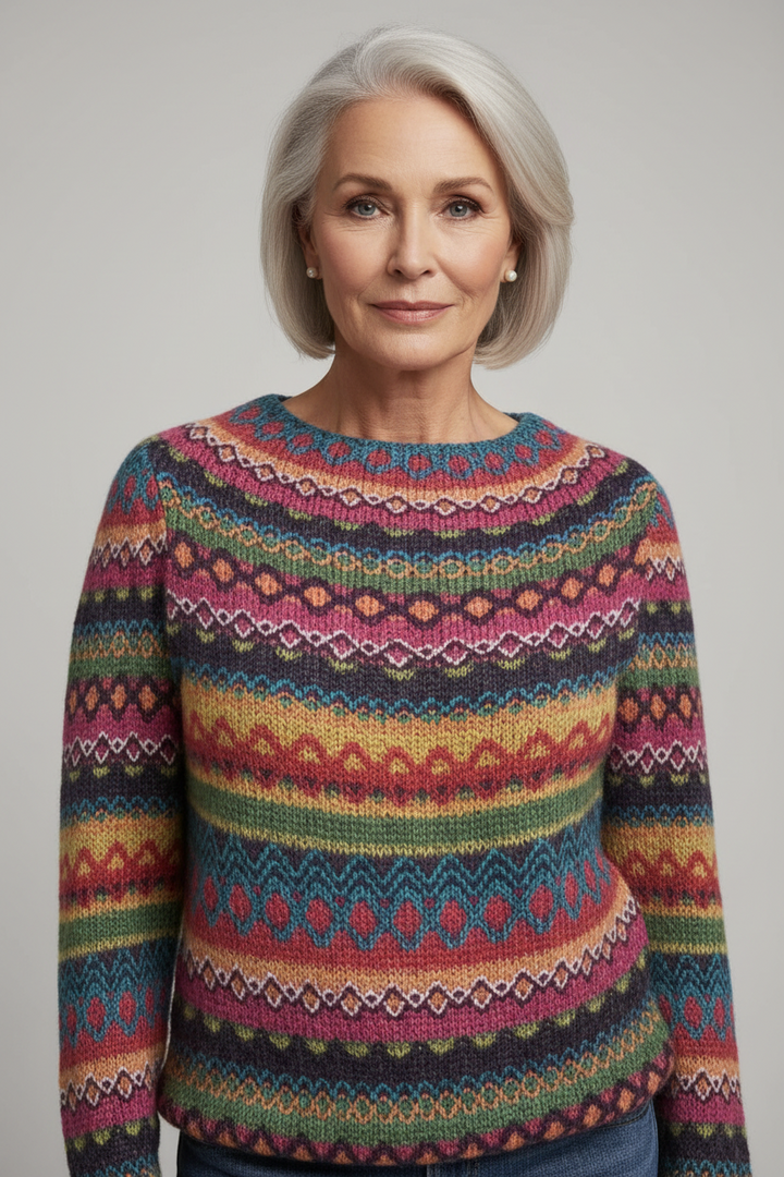 Liv – Vintertrøje med nordisk skuldermønster