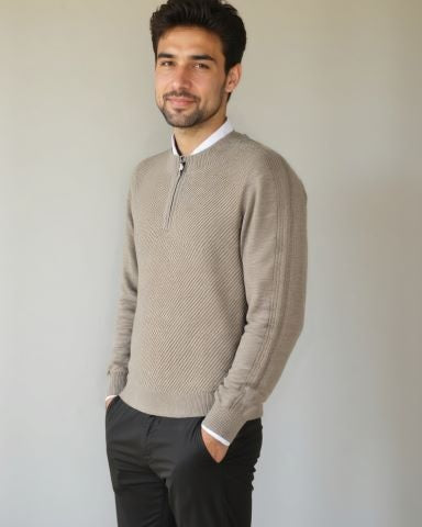 Vilhelm™ | Basis Pullover med Halvzip
