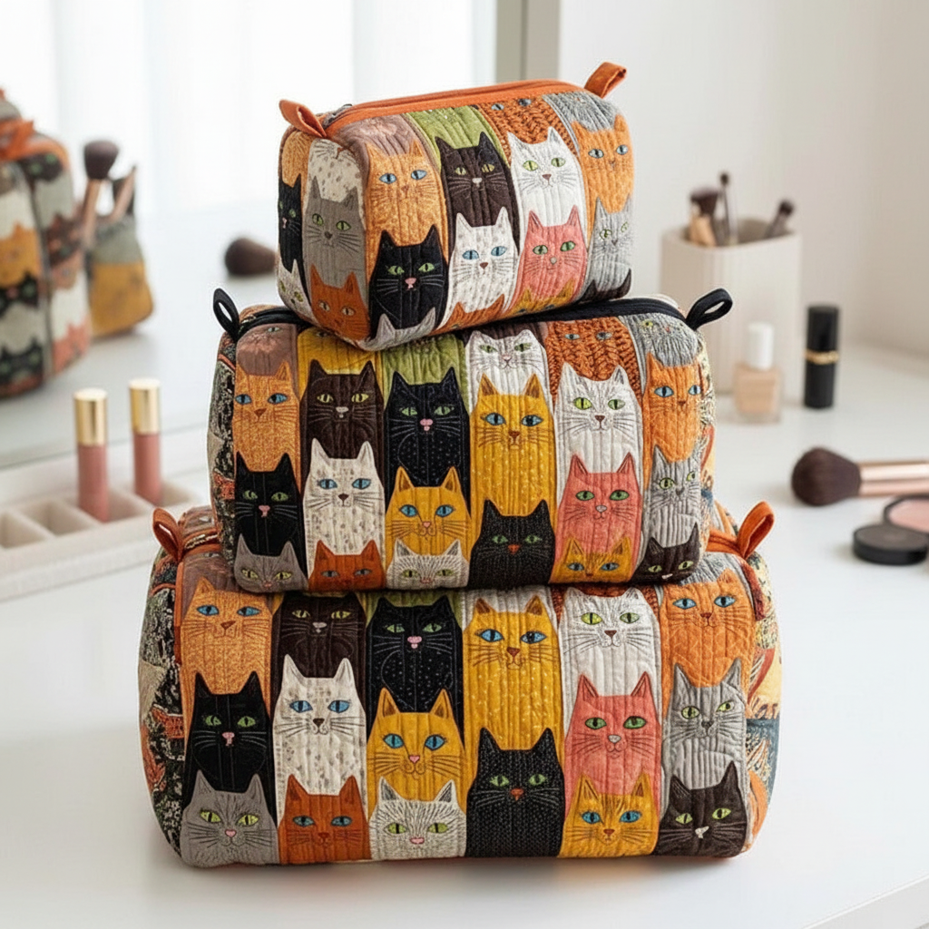 Bolsas acolchoadas com gatos