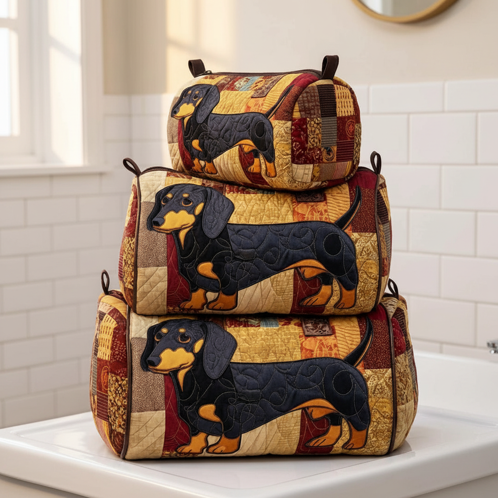 Bolsas de viagem com dachshunds patchwork