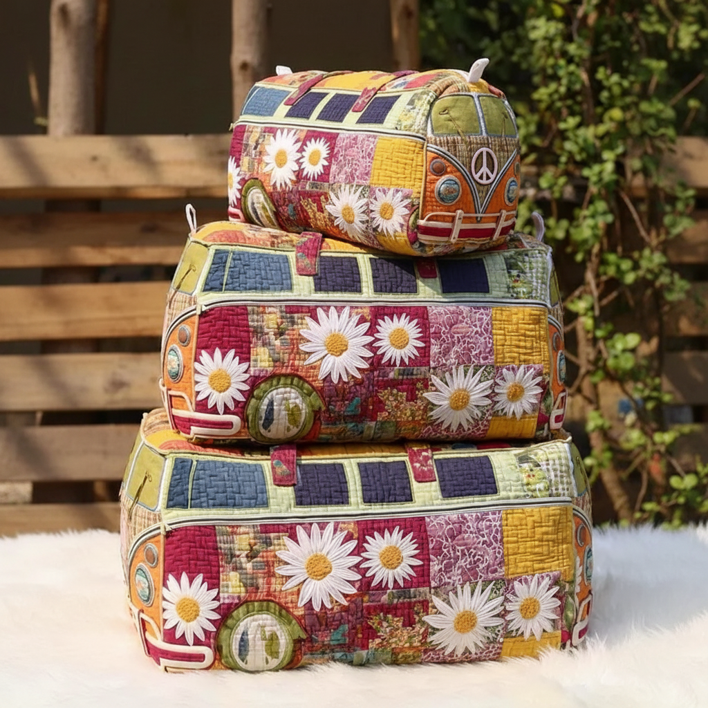 Bolsas patchwork VW em quadrado