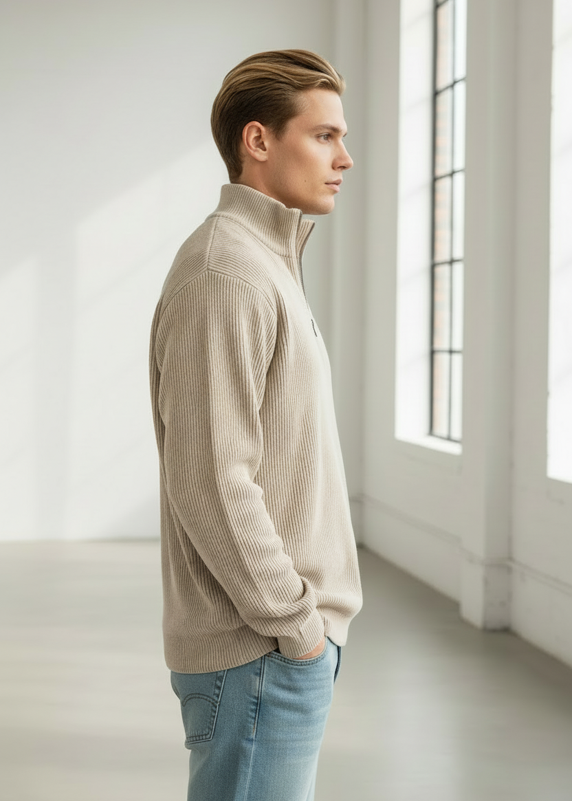 Camisola bege - perfil