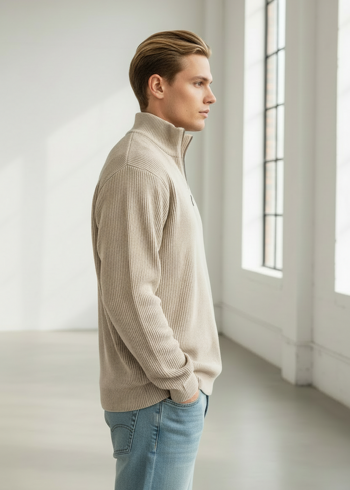 Camisola bege - perfil
