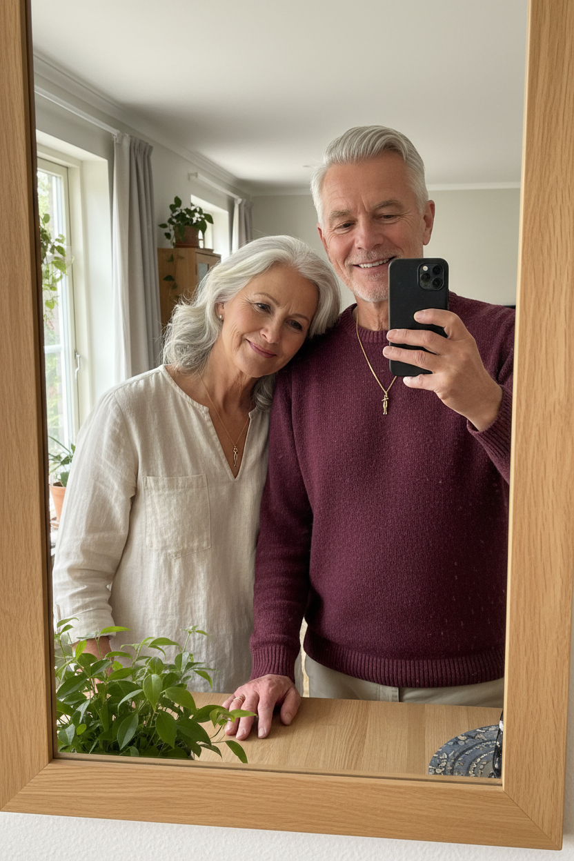 Casal dinamarquês com ambos os colares visíveis