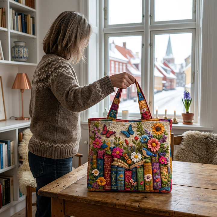 Håndlavet taske - Blomster og sider