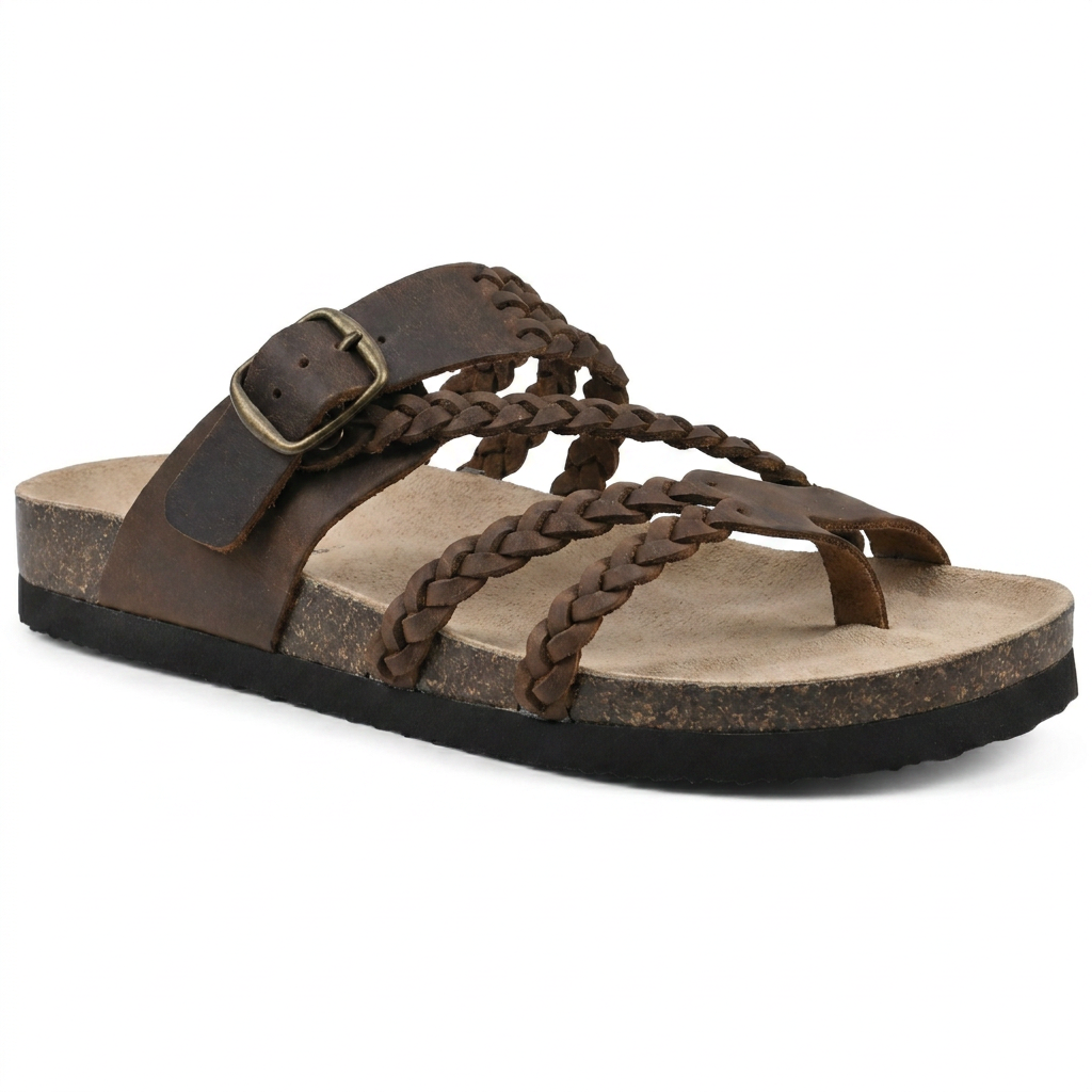Ella - Flettede Kork Sandaler