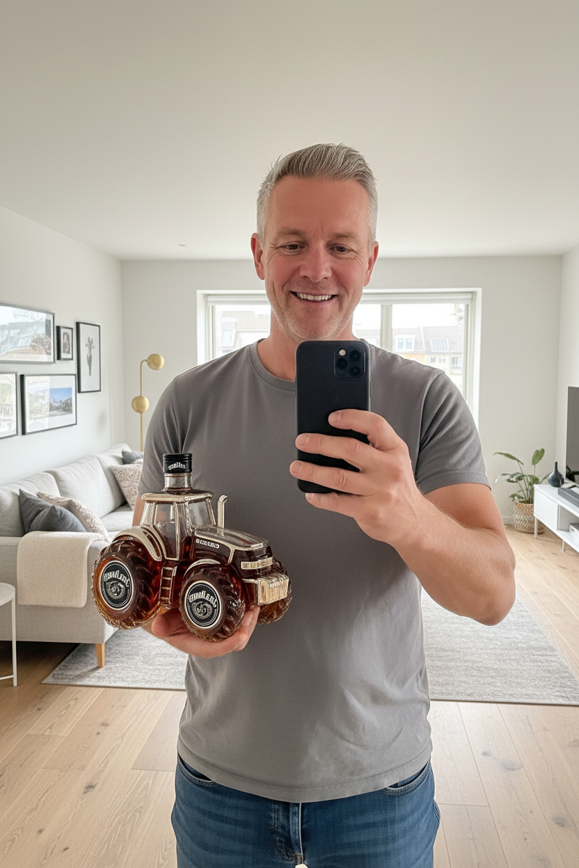 Homem dinamarquês 50 anos - selfie espelho