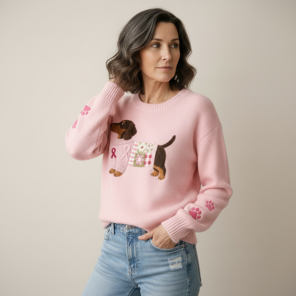 Modelo 55 anos - Camisola rosa