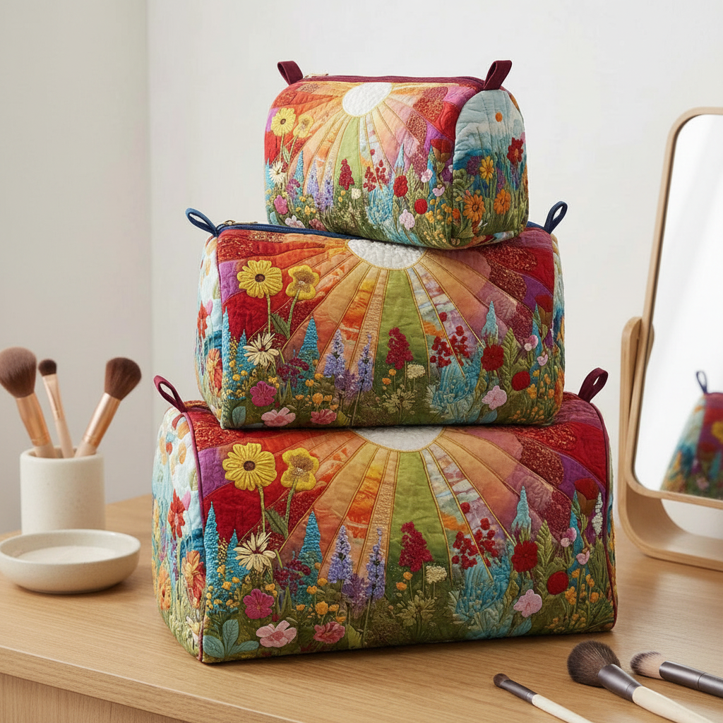 Quilted Floral Sunburst Bags
