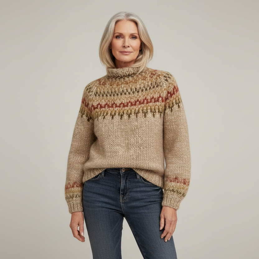 Ingrid – Varm vintertrøje med nordisk mønster