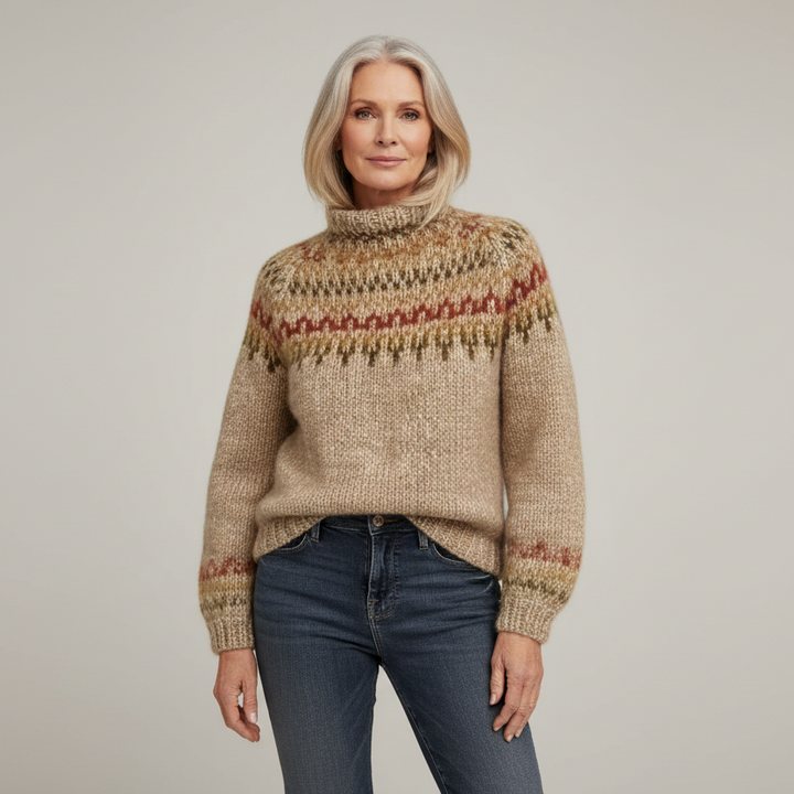 Ingrid – Varm vintertrøje med nordisk mønster