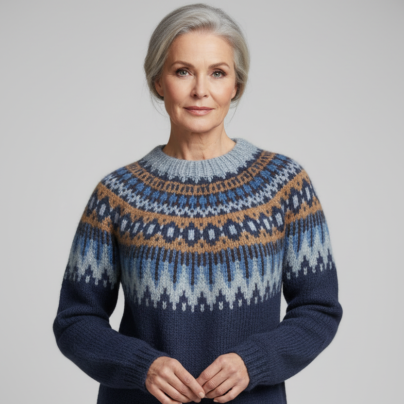 Freya – Winter Jumper with Nordic Shoulder Design