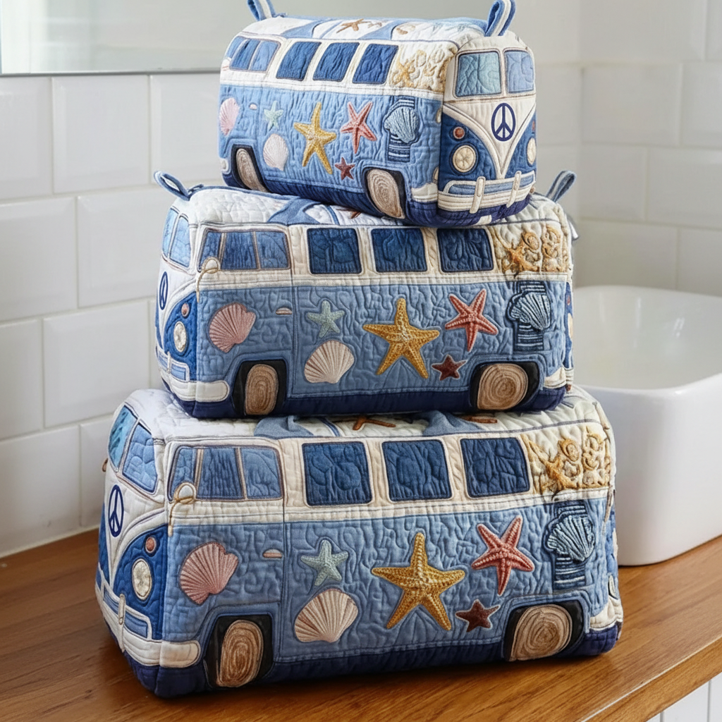 VW Bus Quilted Pouches Square